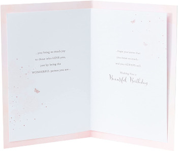 Beautiful Daughter Birthday Luxury Card with Sentimental Message Contemporary Pink Foil Design