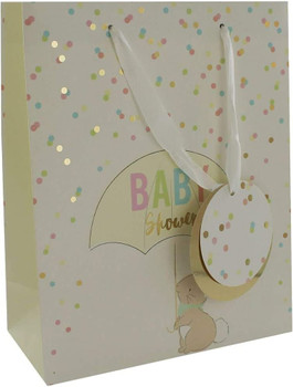 Baby Shower Medium Gift Bag - White