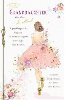 Granddaughter Birthday Card Beautiful Ladies Foil and Flitter Finish