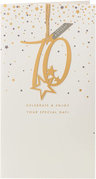 70th Birthday Card with Detachable Keepsake