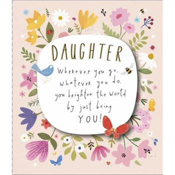 Wild Flower Garden with Gold Foil Daughter Birthday Card