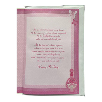 Wife Sentimental Verse Happy Birthday Morden Style Card