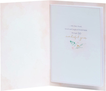 On Your 50th Golden Anniversary Large Exquisite Card for Mum and Dad