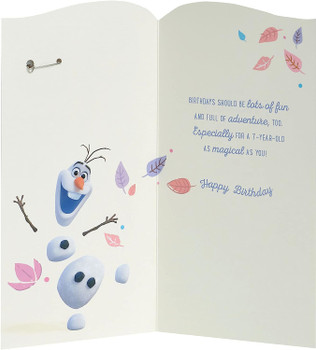 Disney Frozen Design With Elsa 7th Birthday Card with Badge