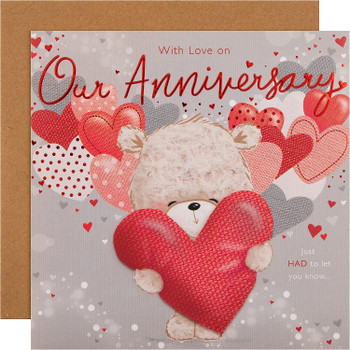 Large Pop-Out Hugsworth Bear Design Anniversary Card 