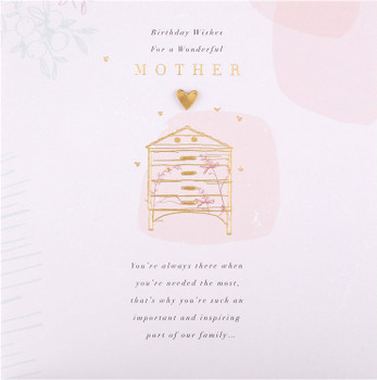 Contemporary Design with Heartfelt Message Mother Birthday Card