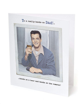 Man Holding Pint Hands On Dad Humorous Father's Day Card