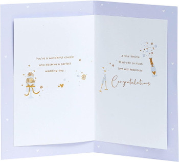 3D Pale Blue Design Wedding Day Congratulations Card