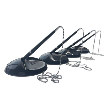 Pack of 4 Black Reception Counter Pens on Chain