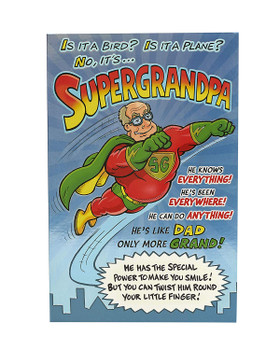Super Grandpa  Father's Day Card Superman flying
