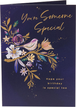 Bird & Flowers Design Someone Special Birthday Card