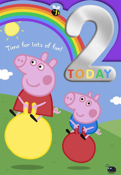 Peppa Pig 2nd Birthday Card Time for lots of fun! Activity Inside