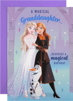 Disney Frozen Design with Activity Granddaughter Birthday Card