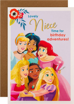 Disney Princess Design with Sticker Sheet Niece Birthday Card