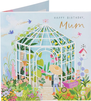 Beautiful Pop up 3D Greenhouse Mum Birthday Card
