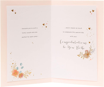 Gold Champagne Design Wedding Congratulations Card