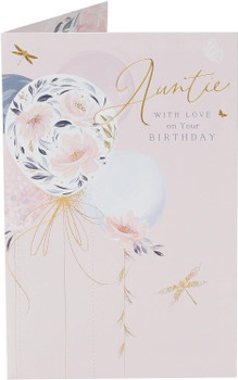 Light Balloons Design Auntie Birthday Card