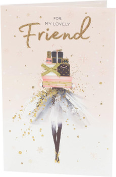 6 x Special Friend Stylish Christmas Card for Her with Nice Verse