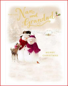 Snowmen Design Nan and Grandad Christmas Card