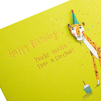 Contemporary Illustrated Cheetah Design Birthday Card
