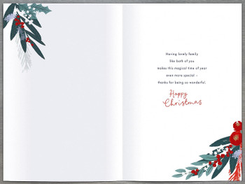 For A Wonderful Son & Daughter-In-Law Foiled Christmas Card