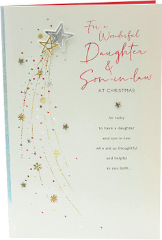 Starburst Dual Stars Design Daughter & Son-in-Law Christmas Card