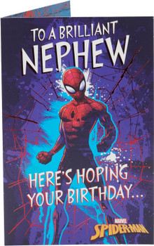 Marvel Spider Man Bold Design Nephew Birthday Card