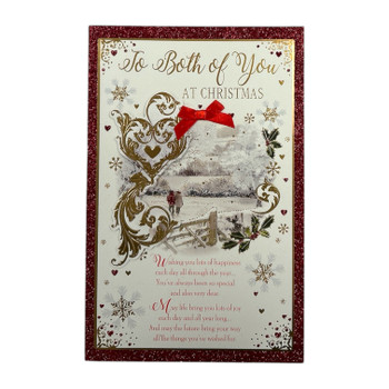 To Both of You Couple Walking in Winter Wonderland Design Christmas Card