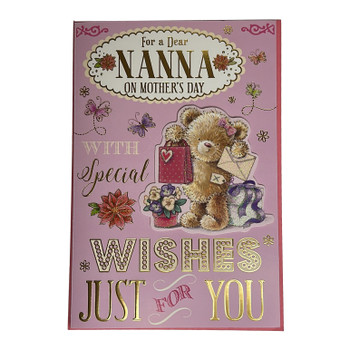 For a Dear Nanna Teddy With Envelope Design Mother's Day Card