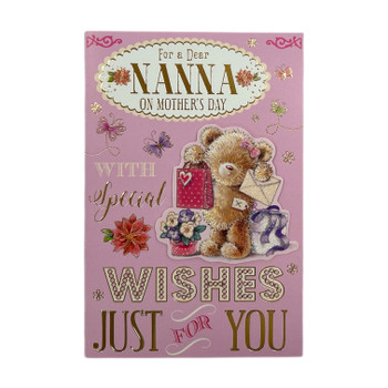 For a Dear Nanna Teddy With Envelope Design Mother's Day Card
