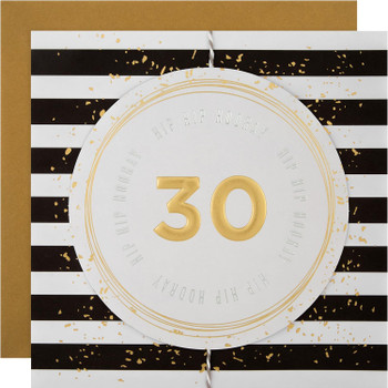 Stylish Striped Pattern Design 30th Birthday Card