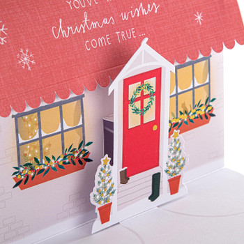 2X Cards Christmas Card for Mum and Dad Classic Pop-up 3D House Design