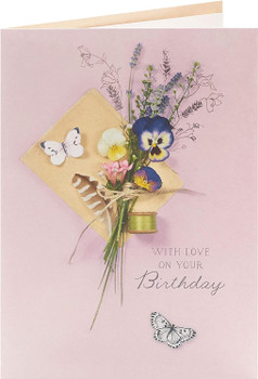Sweet Flower Design Birthday Card for Her/Friend (Pack of 6)