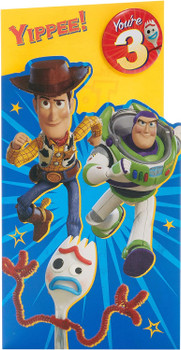Disney Toy Story Design With Woody, Buzz & Forky 3rd Birthday Card