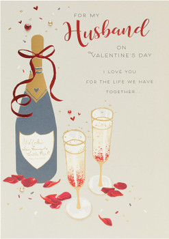 Champagne Design Husband Valentines Day Card