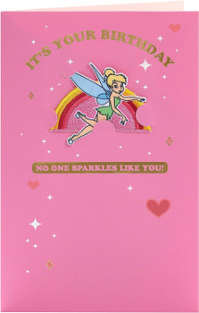 Disney Tinkerbell Keepsake Fabric Patch Design Birthday Card