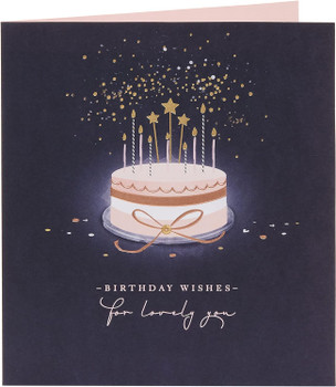 Starry Cake Design Birthday Blank Card