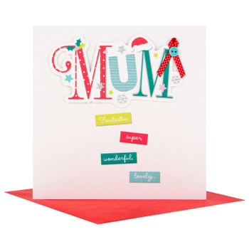 Hallmark Christmas Card To Mum 'Super Wonderful Lovely' Medium Square