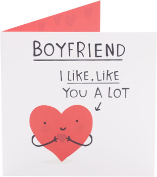 Cute Smiley Heart Design Boyfriend Valentine's Day Card