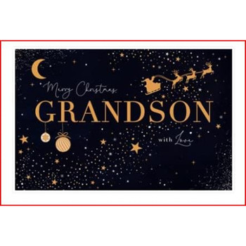 With Love Grandson Christmas Card