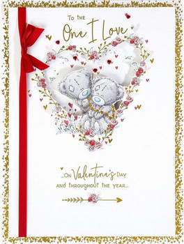 Me To You Bear with String of Heart One I Love Valentine's Day Boxed Card