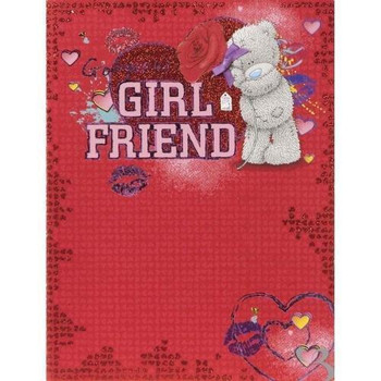 Girlfriend Tatty Teddy Bear With Rose Large Valentine's Day Card