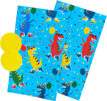 Dinosaur Design 2 Sheets of Wrapping Paper & 2 Tags