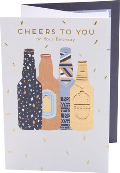 Foil Beers Design Birthday Card