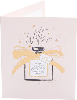 Gold Perfume Design Birthday Card