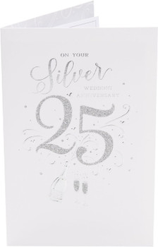25th Silver Wedding Anniversary Greetings Card