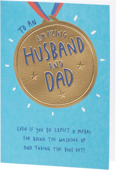 Gold Medal Design for Husband Father's Day Card