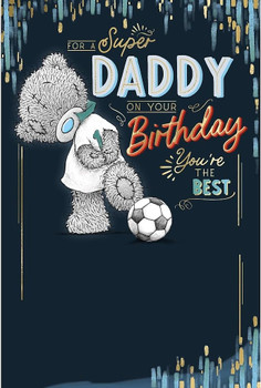 Bear With Football Super Daddy Happy Birthday Card