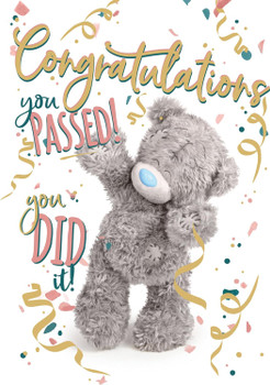 Bear Celebrating Congratulations You Passed! Greeting Card