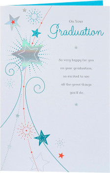 Blue Starry Design Graduation Congratulations Card